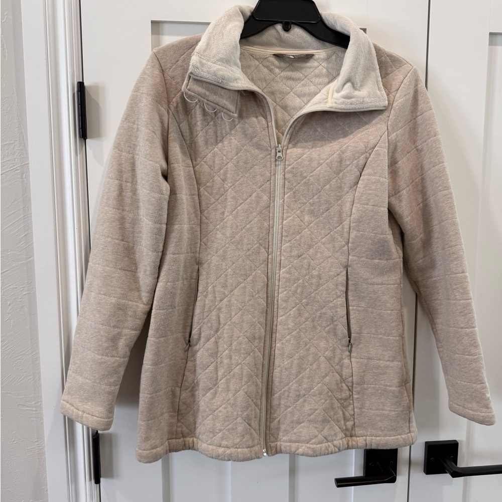 Women's North Face Cream Quilted Jacket